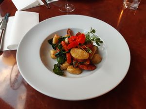 Gnocchi with pumpkin at Kleehof in der Gaertnerstadt in Bamberg