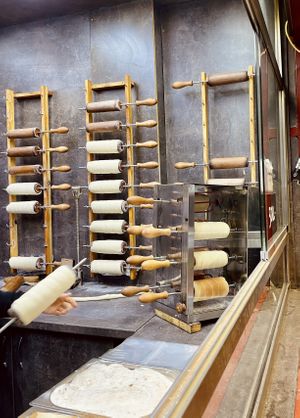 Open kitchen  at Fitzkey Chimney Cake - Food Stand in Budapest