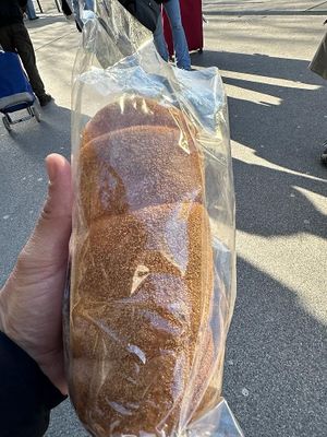 Cinnamon-sugar chimney cake at Fitzkey Chimney Cake - Food Stand in Budapest