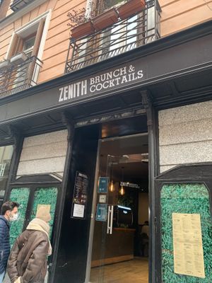 view from the street  at Zenith Brunch & Cocktails in Madrid