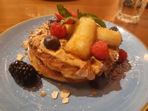 Vegan pancake  at Zenith Brunch & Cocktails in Madrid