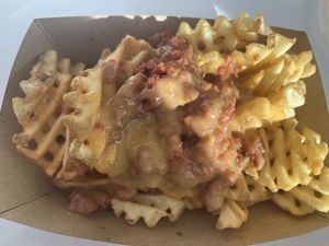 Chili cheese fries at Meta Burger in Boulder