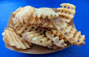 waffle fries at Meta Burger in Boulder