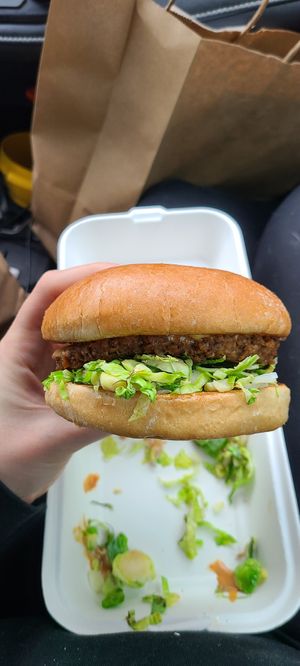 Flatiron burger at Meta Burger in Boulder