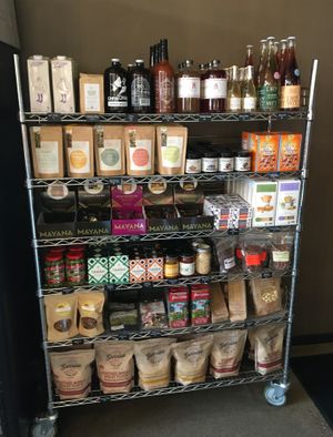 Products for sale, some of which are vegan at Wise Acre in Minneapolis