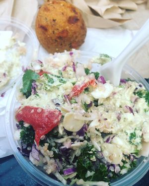 Tahini dressing was bomb! at Iku Wholefoods Kitchen - Westfield Plaza in Sydney