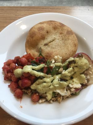Pie and greens for $12.90 at Iku Wholefoods Kitchen - Westfield Plaza in Sydney