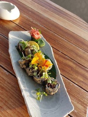 Vegan sushi at Antasia Beach Club in Paphos