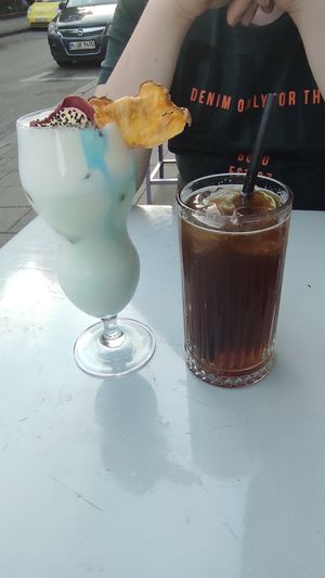 Pina Colada and Long Island ice tea at Vegan Junkhouse Club in Munich