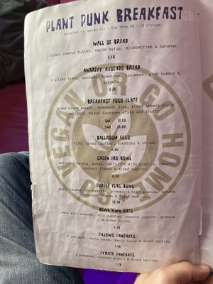 Breakfast menu   at Vegan Junkhouse Club in Munich