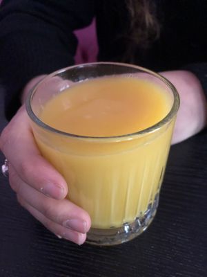 Fresh OJ  at Vegan Junkhouse Club in Munich