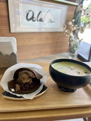 Seasonal chestnut dorayaki  at Dolala in Yokohama