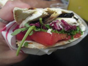 fresh vegetable piadina at La Tua Piadina in Bologna