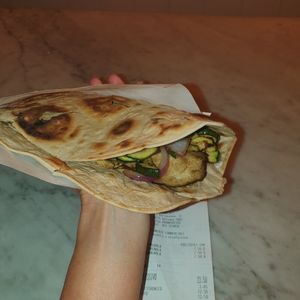 Piadina vegan con verdure grigliate at La Tua Piadina in Bologna