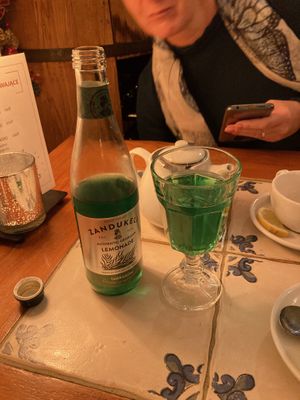 estragon lemonade at Chaczapuri in Krakow