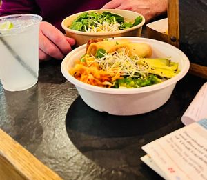 Ramen and poke bowl  at Kung Fu Street Food in Copenhagen