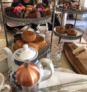 Dairy free afternoon tea to right of photo.  at Taypark House  in Dundee