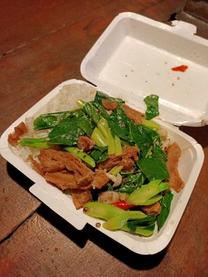 Texturized soy with rice at Tukta in Koh Tao