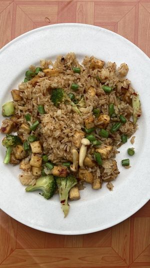 Chilli rice with tofu  at Tukta in Koh Tao
