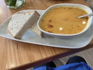Sweet Potato, Coconut, and Smoked Paprika Soup   at Corner on the Square in Beauly