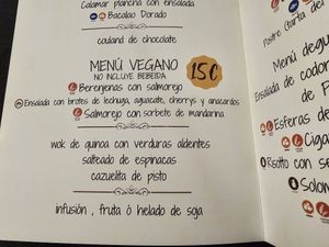 Vegan menu. at Cocina Típica La Extremeña in Merida