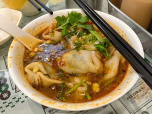 麻辣素饺子 spicy dumplings, delicious! at The Soy House - 合和荳品 in Hong Kong Island