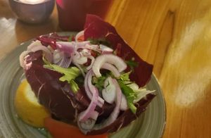 Weird and ordinary salad (included) at Amrit - Kreuzberg in Berlin