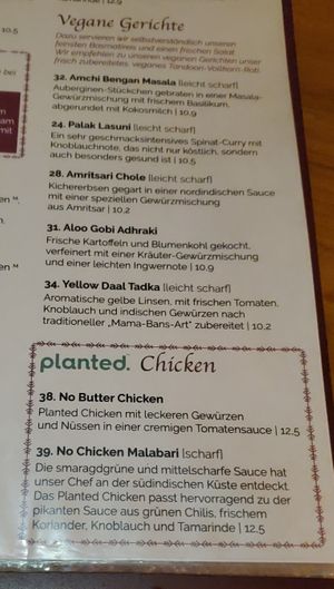 Vegan menu at Amrit - Kreuzberg in Berlin