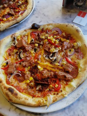 Pizza with lots of toppings!  at Pizza Punks in Leeds