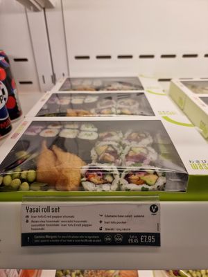 Vegan clearly labelled at Wasabi in South West London