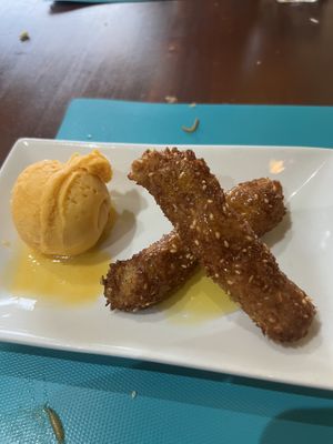 Fried banana  at Rama Thai in Dundee