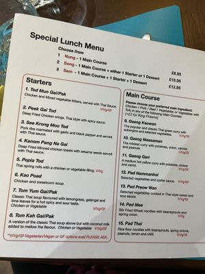 Lunch menu  at Rama Thai in Dundee