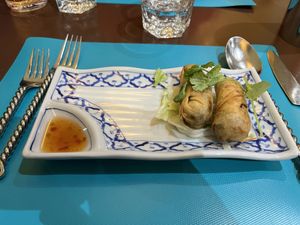 Popia Tod (spring rolls)  at Rama Thai in Dundee