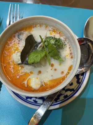 Tom Koh Pak (Thai soup with coconut milk)  at Rama Thai in Dundee