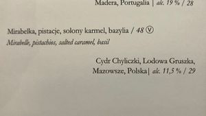 Dessert pairing suggestion at Opasly Tom in Warsaw