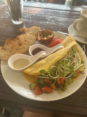 Vegan omelet   at Peak Cafe in Koh Lanta