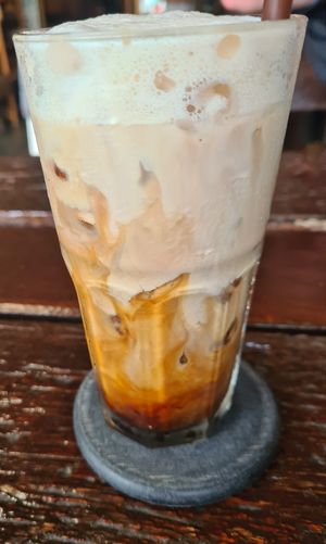 Cuppcino with walnut milk at Peak Cafe in Koh Lanta