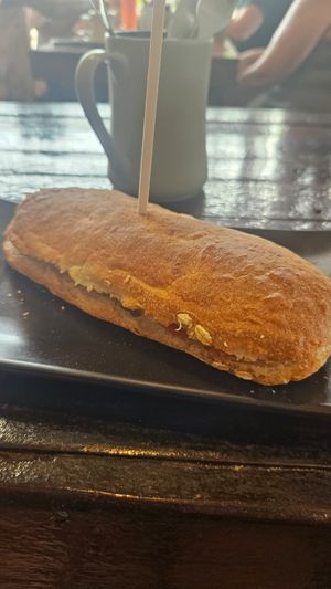 Ciabatta with tomato, pesto and olives at Peak Cafe in Koh Lanta