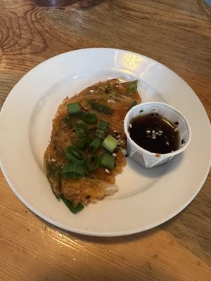 “International Festival” special - kimchi pancake  at Sweet Melissa Cafe in Laramie