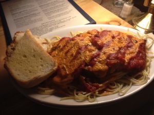 Vegan eggplant parm at Sweet Melissa Cafe in Laramie