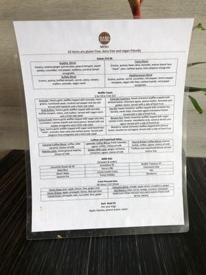 Menu 2  at Bare Blends in Denver