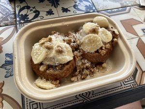 Banana Nut Waffle Toasts  at Bare Blends in Denver