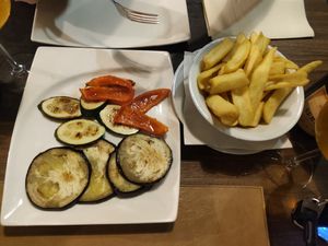 Grilled veg & fries at Gostilna Sidro in Izola