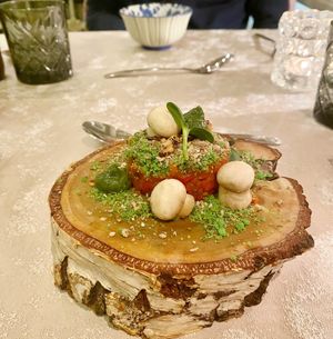 Tasting menu course 3 at The Four Rooms of Mrs. Safija in Sarajevo