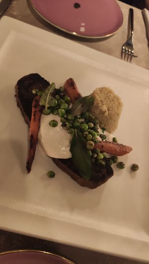 Vegan Steak with couscous at The Four Rooms of Mrs. Safija in Sarajevo