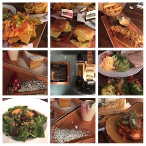 Some of the vegan dishes  at Hard Rock Cafe in Newcastle Upon Tyne