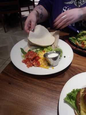 Vegan Wrap with Vegan Cheese at Hard Rock Cafe in Newcastle Upon Tyne