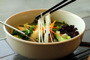 Diving for Pearls pho at Chau Veggie Express in Vancouver