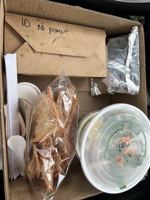 Takeaway box  at Chau Veggie Express in Vancouver