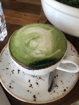Matcha latte   at Chau Veggie Express in Vancouver